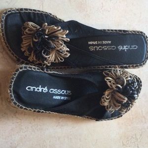 Andre Assous 7 Espadrilles Black -Brand New